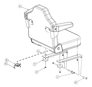 Seat Assembly Diagram and Parts List for 3654 53AB5B8K100-ZT54 Cub Cadet Lawn Mower